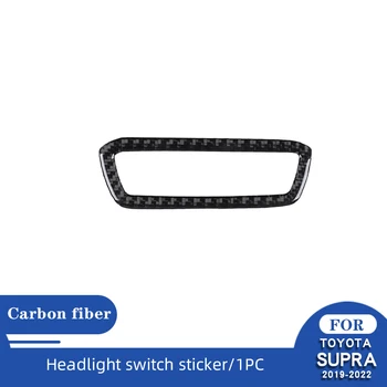 Pegatinas negras de fibra de carbono para coche, accesorios decorativos para Interior de Toyota Supra A90 2019 2020 2021 2022