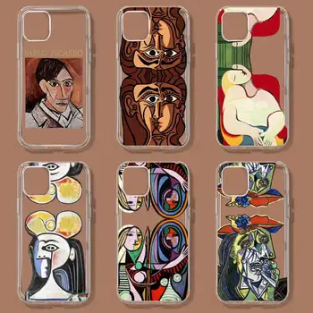 Picasso Абстрактное искусство Живопись Чехол для телефона для iPhone 11 12 Mini 13 14 Pro XS Max X 8 7 6s Plus 5 SE XR Прозрачная оболочка