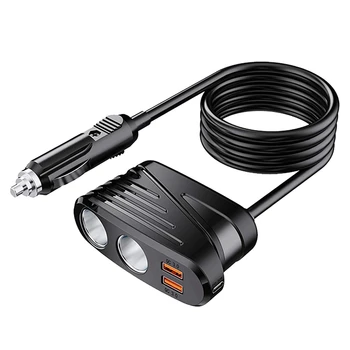 Quick Charge 3.0 Автомобильное зарядное устройство 120 Вт 2-сторонний разветвитель адаптер питания удлинитель розетки с двойным USB для видеорегистратора, телефона