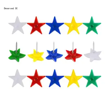 R9CB Кнопки в форме звезды, упаковка маленьких прихваток для карт с металлическими точками для доски объявлений, тканевая маркировка и подвешивание картин