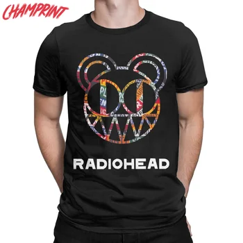Radiohead Футболка Мужская забавная футболка из 100% хлопка Футболки с круглым воротником и коротким рукавом Летняя одежда