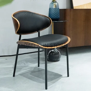 Relax Скандинавские офисные обеденные стулья Гостиная Обеденные стулья из искусственной кожи Ретро Итальянская мебель Sillas Comedor YQ50DC