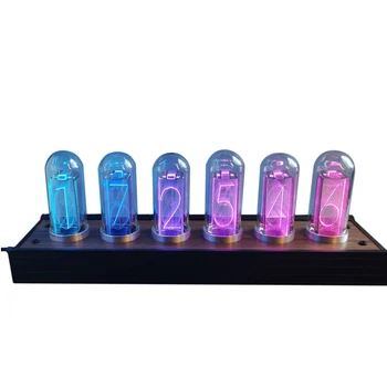 RGB Nixie Tube Винтажный цифровой будильник ЖК-дисплей времени Ретро Настольное украшение