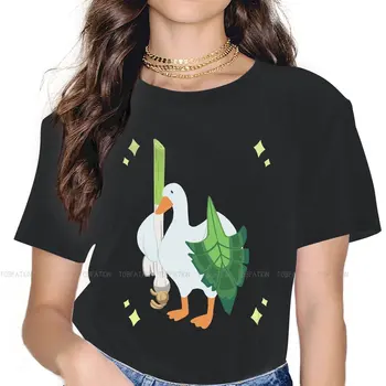 Sir Goosefetch'd TShirt For Women Untitled Goose Game Tees Harajuku Ladies Футболка Basic Graphic Oversize