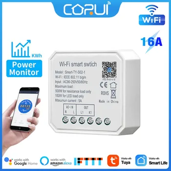Smart Life Smart Light Switch Remote Control Mini Switch Module Работа с Alexa Home Alice Wireless Breaker Wifi