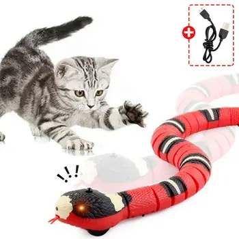 Smart Sensing Cat Toys Интерактивный автоматический Eletronic Snake Cat Teaser Indoor Play Kitten Toy USB Перезаряжаемый для кошек Котенок