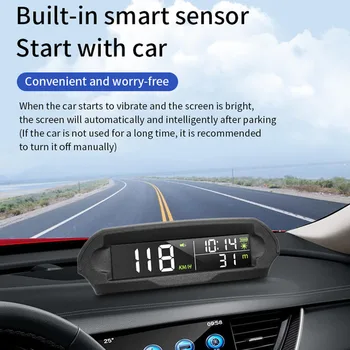 Solar Auto HUD Screen Универсальная сигнализация превышения скорости Автомобильные принадлежности