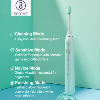 SOOCAS Pink X3U Умная электрическая зубная щетка для взрослых IPX7 Водонепроницаемая ультразвуковая звуковая зубная щетка Модернизированная USB Быстрая зарядка