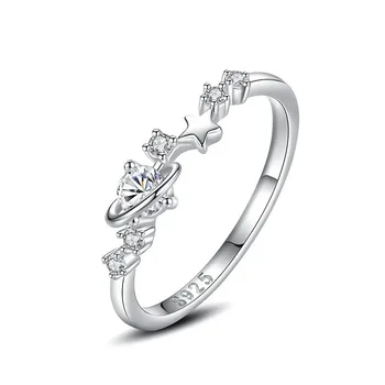 SR9 Женские обручальные кольца с блестящим кристаллом Дизайн Стиль Promise Bands Аксессуары MM22