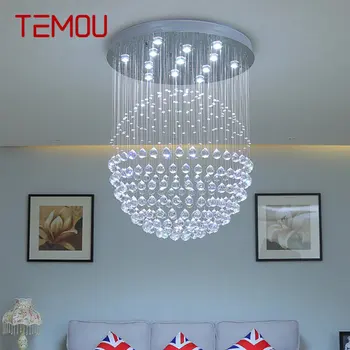 TEMOU Современная хрустальная подвесная лампа Светодиодная креативная роскошная подвесная люстра для дома Гостиная Столовая Спальня