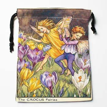 The Secret Garden Весенние сумки на шнурке Fairy Wayside 18X22CM Мягкая атласная ткань Многоразовое хранение одежды Сумка Обувь Сумки 0214
