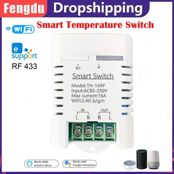 Tuya eWelink Smart Temperature WiFi Smart Switch Light Energy Monitoring 16A 3000 Вт Интеллектуальный термостат Alexa Google Home