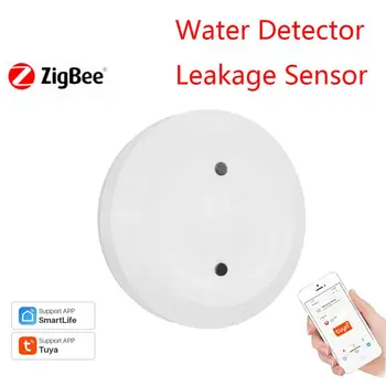 TUYA ZigBee Датчик погружения в воду Детектор протечки воды Сигнализация Датчик безопасности Датчик замачивания Smart Life Сигнализация полного водяного соединения