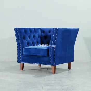 U-BEST Кресла нового дизайна синий бархат Диванное кресло на пуговицах дом вилла мебель кожаный диван крошечный дом