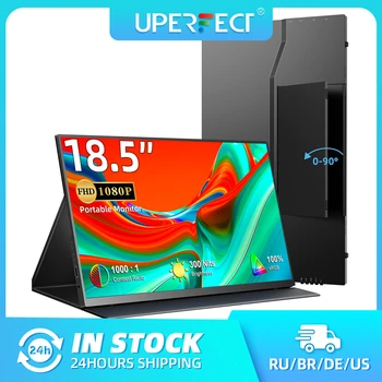 UPERFECT EVICIV Портативный монитор 18,5-дюймовый FHD 1080P IPS Мобильный монитор Интегрированный держатель HDMI Type-C USB OTG для ноутбука ПК MAC