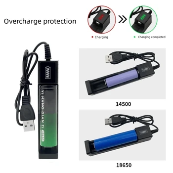 USB 18650 Зарядное устройство 1 слот Универсальное интеллектуальное быстрое аккумуляторное литиевое зарядное устройство для 14500 16650 14650 18500