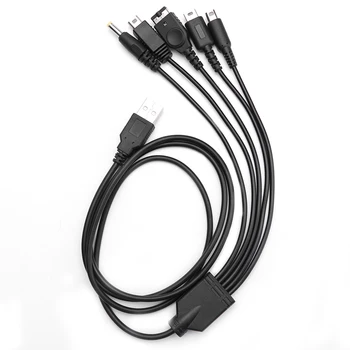 USB Зарядное устройство Кабель 5 в 1 Подходит для Wii U / НОВЫЙ 3DSXL / НОВЫЙ 3DS / NDS LITE SP / PSP Игровые аксессуары Зарядный кабель