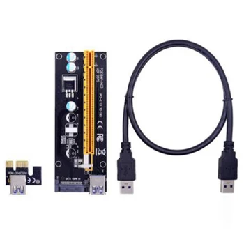 VER006 PCI-E Riser Card 006 PCIE От 1X до 16X Удлинитель 15-контактный SATA Power 100CM 60CM USB 3.0 Кабель для майнинга LTC ETH