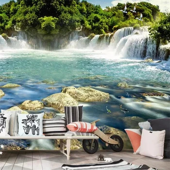 wellyu Пользовательские обои 3d фотообои красивые текущие водопады экран фон обои 3d papel de parede фреска