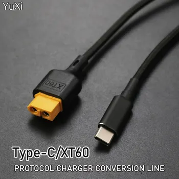XT60 на Type-C Адаптер зарядного кабеля PD2.0 100 Вт 20 В 5 А Кабели для быстрой зарядки Линия адаптера для ToolkitRC SC100