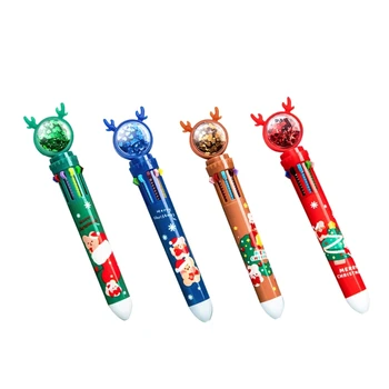Y1UB 10-в-1 Выдвижные шариковые ручки Рождественские ручки Elk Shuttle для офиса Школа