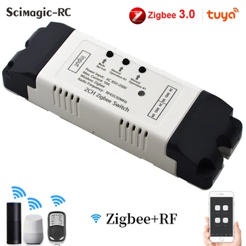 Zigbee AC 110 В 130 В 220 В 2 канала Smart Switch Module Пульт дистанционного управления Выключатель гаражных ворот для Alexa Google Home Tuya Smart