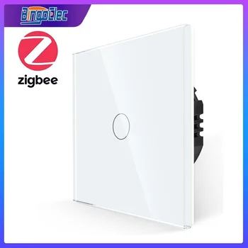 ZigBee Настенный сенсорный умный выключатель света с нейтралью / без нейтрали, без конденсатора Smart Life / Tuya 2/3 way control умный дом
