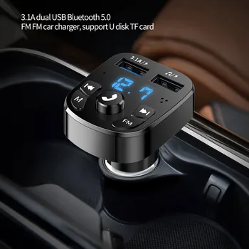 Авто Mp3 Плеер Двойной USB Быстрое зарядное устройство FM Передатчик Bluetooth-совместимый5.0 Громкая связь Автомобильный комплект USB Флэш-накопитель Штекер Автомобильный комплект