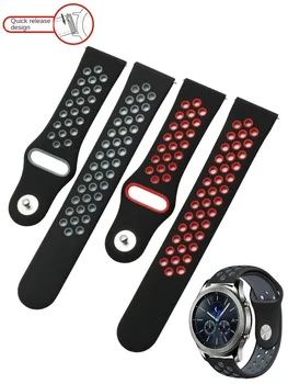 Адаптирован для замены Galaxy WatchПлоские водонепроницаемые силиконовые часы серии 654/S3 с быстросъемным 20/22 мм R381 для мужчин и женщин.