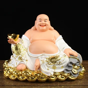 Азия ХОРОШО ХОРОШО Майтрейя Будда Бог богатства БУДДА фигура Дом Алтарь Магазин Поклонение эффективное Талисман семья Богиня Талисман Статуя