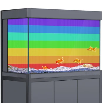  Аквариум Фон Наклейка Украшение для аквариумов, Радужный флаг Цвет HD 3D Плакат 5-55 галлонов Среда обитания рептилий