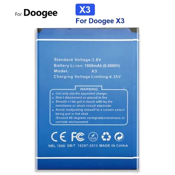 Аккумулятор мобильного телефона для Doogee X3, 1800 мАч