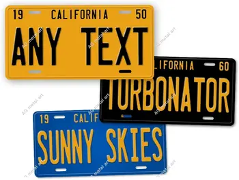 Антикварный ретро Калифорния Стейт Авто Тег Официальный 1950-е 1960-е 1970-е годы Винтажная реплика Номерной знак CA Любой текст! Персонализированный знак