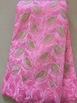  африканская кружевная ткань 2018 высококачественная кружевная 3d цветочная ткань с жемчугом, в то время как кружевная отделка нигерийское кружево для свадебного персика