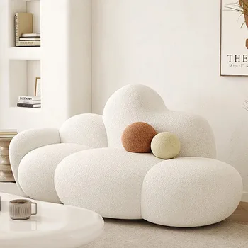  белый минималистичные диваны для гостиной современные диваны для гостиной в форме облака плюшевые диваны для спальни круглая подушка канапе салон домашняя мебель