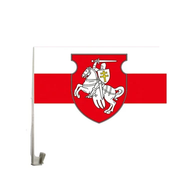 бесплатная доставка НОВИНКА 30x45 см 12x18 дюймов белая рыцарь пагонья флаг для автомобильных окон на заказ белорусские автомобильные флаги