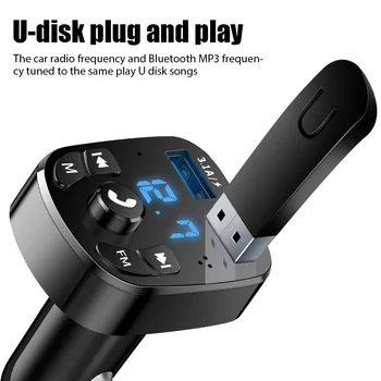 Беспроводной аудиоплеер Bluetooth Аудио Двойной USB Автомобильный MP3-плеер Авторадио Гарнитура Автомобильное зарядное устройство 3.1A Быстрое зарядное устройство Автомобильные аксессуары