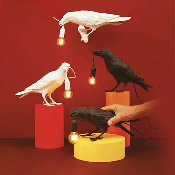 Благоприятная настольная лампа для птиц Личность Творческие лампы для моделирования животных Настенное освещение из смолы Светильник для украшения магазина