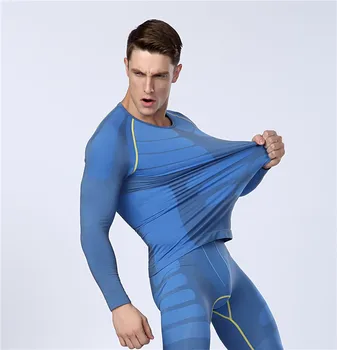 Бренд Термобелье Мужские комплекты нижнего белья компрессионный спортивный флис пот термобелье мужское фитнес одежда