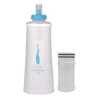  Бутылка с фильтром для воды Складной мешок для воды с системой фильтрации воды Легко носить и использовать питьевую воду для наружного использования