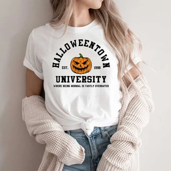 Быть нормальным - это сильно переоцененная футболка Хэллоуин Рубашки из фильмов Хэллоуин Рубашка Джек О Фонарь Тыква Лицо Графические футболки