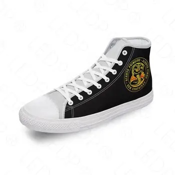 Высокие парусиновые туфли Cobra Kai Плоские кроссовки Diy Роскошная мужская и женская повседневная обувь Мода Дамы Аниме Теннис Zapatos