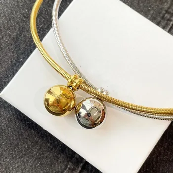  Высокое Качество 925 Стерлингового Серебра Металлический Шар Кулон Ожерелье Для Женщин Роскошные Ювелирные Изделия DN