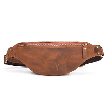 Высококачественная поясная сумка из натуральной кожи Мужская сумка из натуральной кожи Винтажная кожаная нагрудная сумка Мужская коричневая сумка-мессенджер Мужская поясная сумка