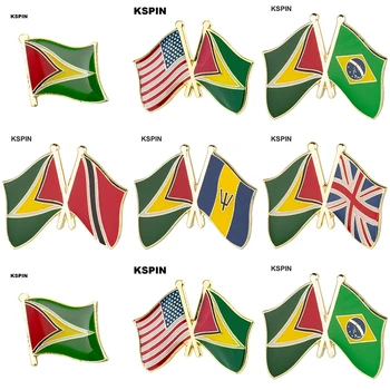 Гайана Флаг Значок Брошь Нациальный Лацкан Булавки Флаг Булавки Флаг Флаг Значок Флага Страны