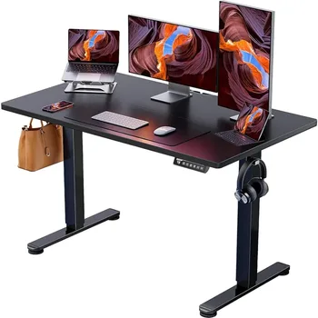 геймерский стол для компьютера с памятью ПК Домашний офисный стол (черный) 48 x 24 дюйма Сидеть, Стоять, Стол, Комната, Столы, Игровое кресло, Ноутбук, кровать