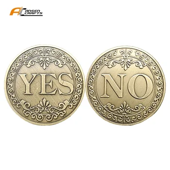 Да или Нет Вызов Монета Металлическая Счастливая Монета Коллекционная Древняя Бронза Покрытая Монета