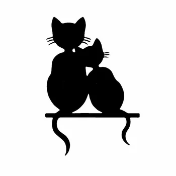 Две кошки влюбляются Изысканная автомобильная наклейка ПВХ Модный бампер Аксессуары для лобового стекла Авто Наклейка Украшение для ноутбука Высокое качество