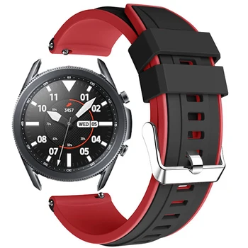 Двойной цветной ремешок для Samsung Galaxy Watch 3 45 мм LTE / Galaxy 46 мм Смарт-браслет 22 мм Силиконовые браслеты для Gear S3 Correa