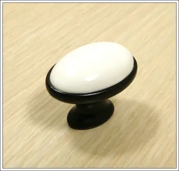 декоративный дизайн ручки кухонной мебели из черного керамического цинкового сплава (Д: 40 мм, Ш: 30 мм)